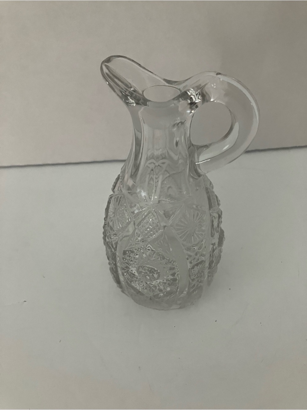 Imperial Glass Vintage Cruet in Daisy & Button Pattern - Classic Clear